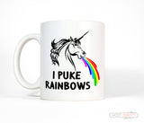 I Puke Rainbows Funny Unicorn Ceramic Coffee Mug