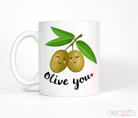 Olive You Cute I Love You Coffee Mug Gift