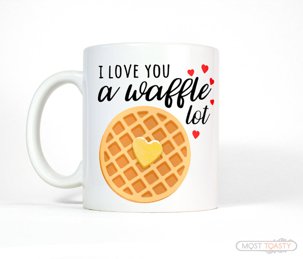 Cute Love You Waffle Heart Valentines Day Gift Coffee Mug